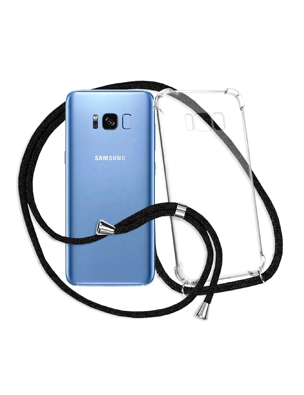 faillissement Flitsend token Samsung Galaxy S8 Plus transparant TPU hoesje met koord
