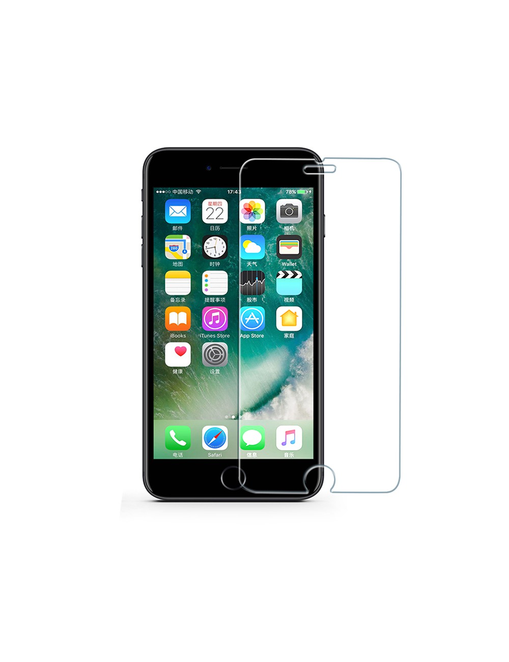 Eik Mens materiaal iPhone 7/8 plus tempered glass screen protector