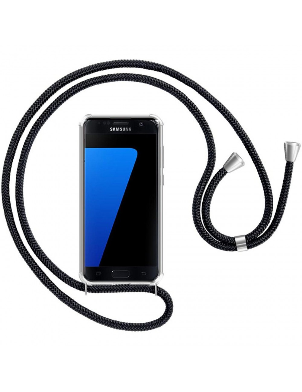 Punt Appal Leidinggevende Samsung S7 transparant TPU hoesje met koord