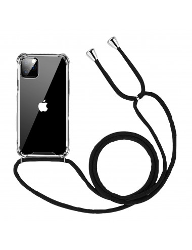 iPhone 11 Pro Max transparant TPU hoesje met koord, Apple, iPhone, Telehoesje.nl, Goedkoop, koord, makkelijk