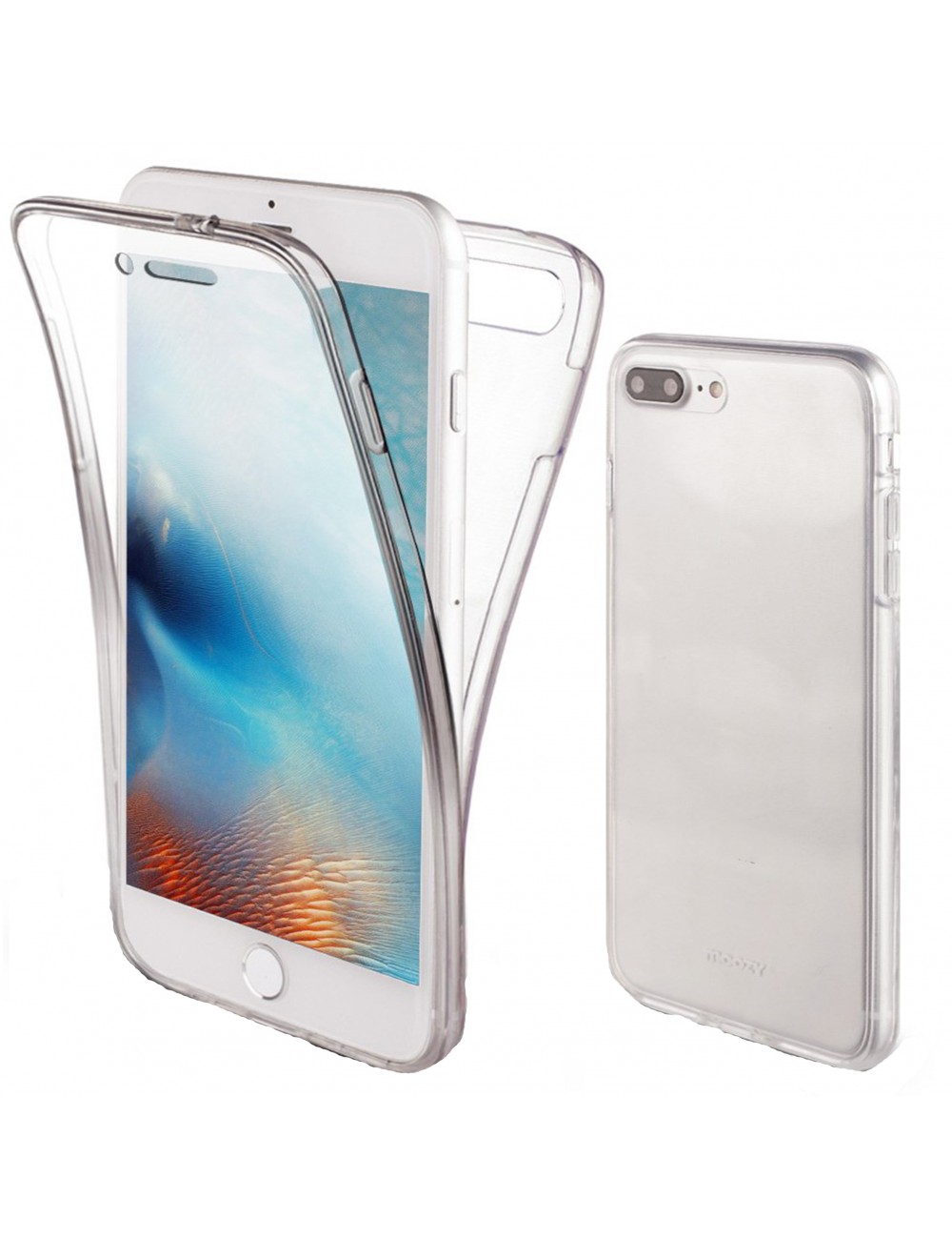 iPhone 7/8 Plus 360° clear PC + TPU hoesje, Hoesje, Transparant, 360 graden, Full Cover