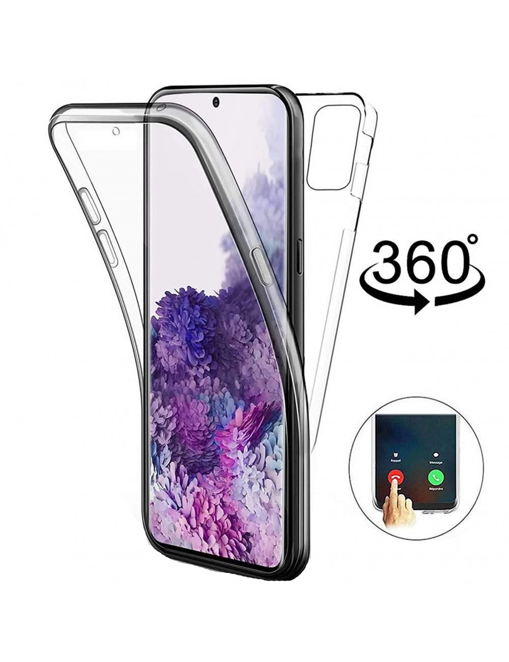 Samsung Galaxy S20 360° clear PC + TPU hoesje, Hoesje, Transparant, 360 graden, Full Cover