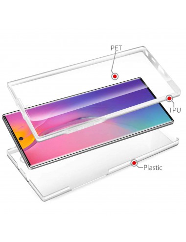 Samsung Galaxy Note 10 360° clear PC + TPU hoesje, Hoesje, Transparant, 360 graden, Full Cover