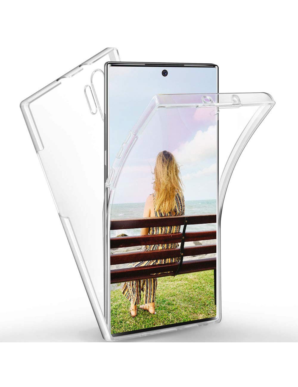 Samsung Galaxy Note 10 Plus 360° clear PC + TPU hoesje, Hoesje, Transparant, 360 graden, Full Cover