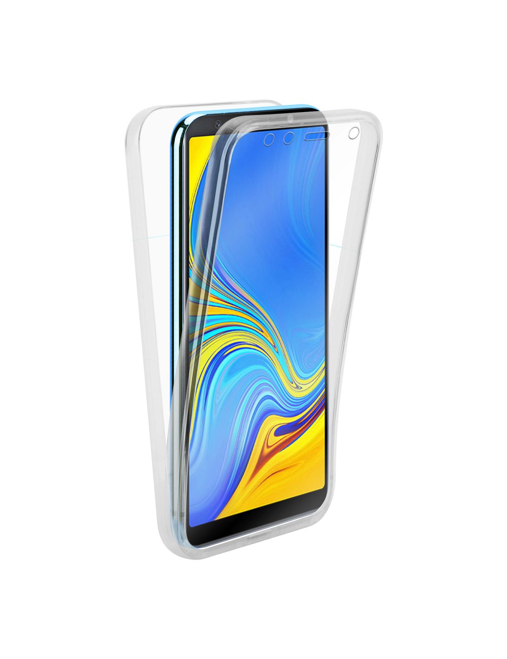 rivier Erge, ernstige zoet Samsung Galaxy A7 (2018) 360° clear PC + TPU hoesje