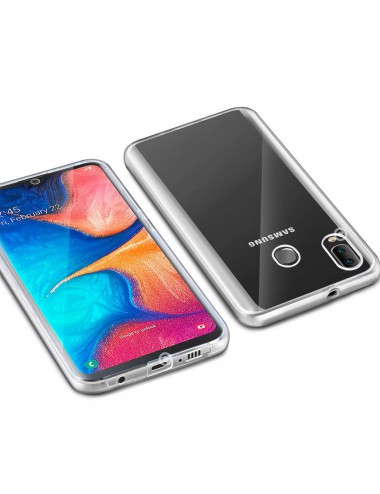 Samsung Galaxy A20E 360° clear PC + TPU hoesje, Hoesje, Transparant, 360 graden, Full Cover