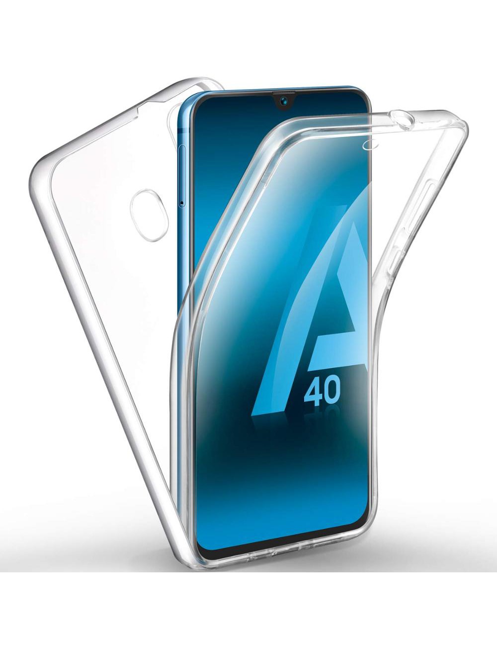 Samsung Galaxy A40 360° clear PC + TPU hoesje, Hoesje, Transparant, 360 graden, Full Cover