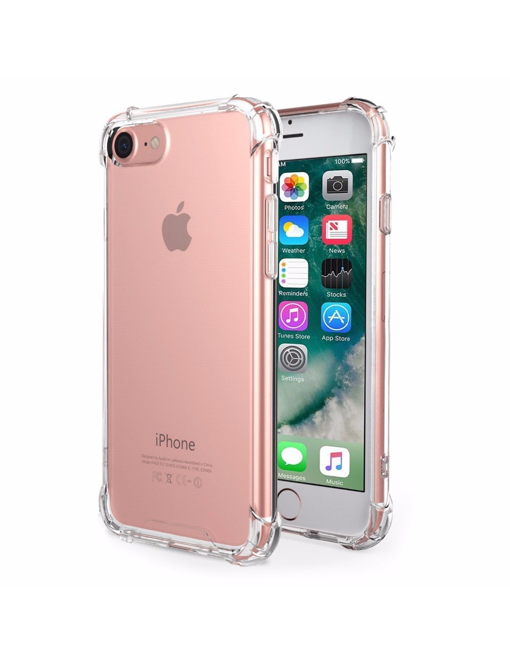 iPhone 7/8/SE 2020 anti shock TPU hoesje, iPhone, Hoesje, Transparant, Doorzichtig, Bescherming, Apple, Goedkoop, Telehoesje