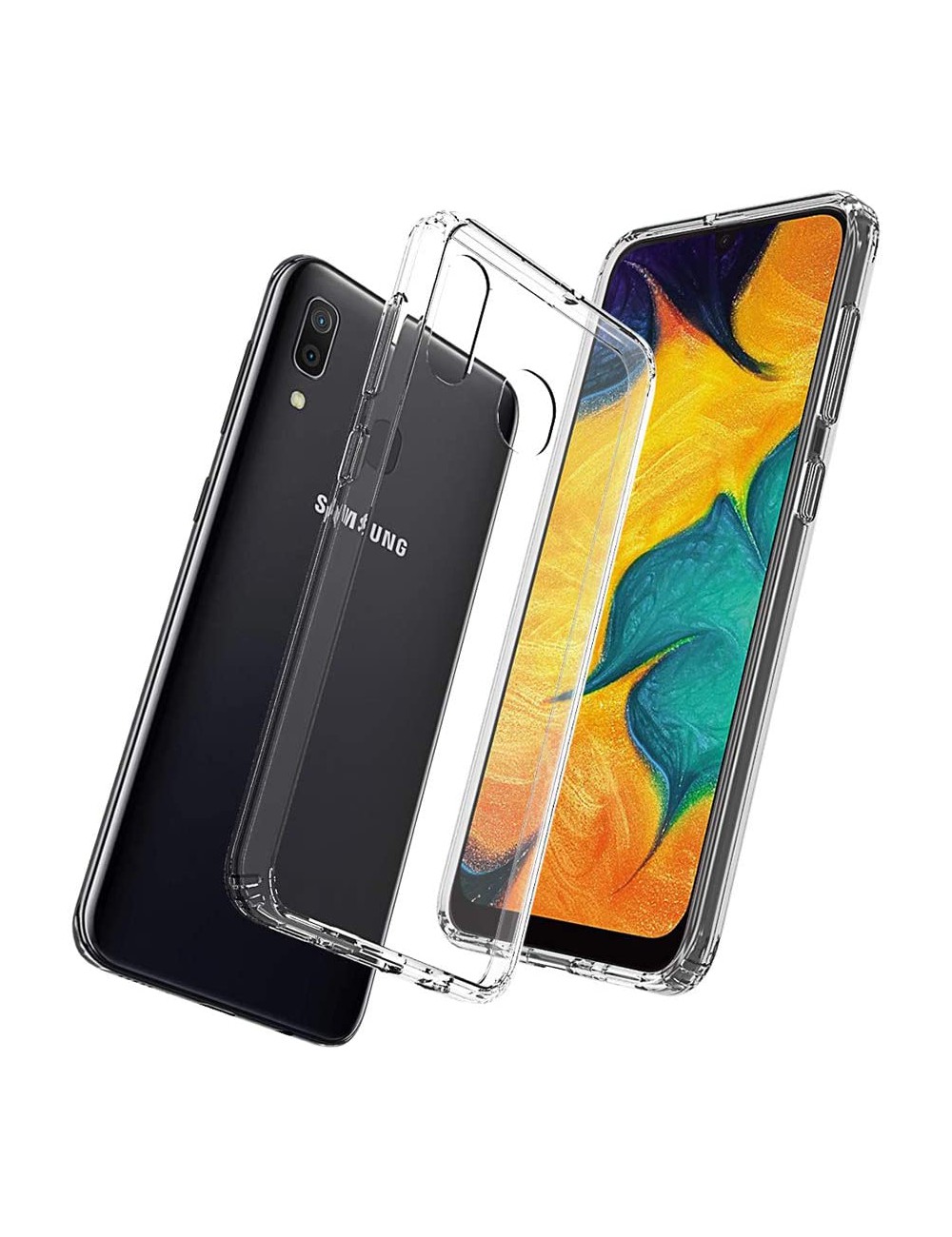 Samsung Galaxy A40 anti shock transparant TPU hoesje, Transparant, Hoesje, TPU, Android, Goedkoop, Telehoesje